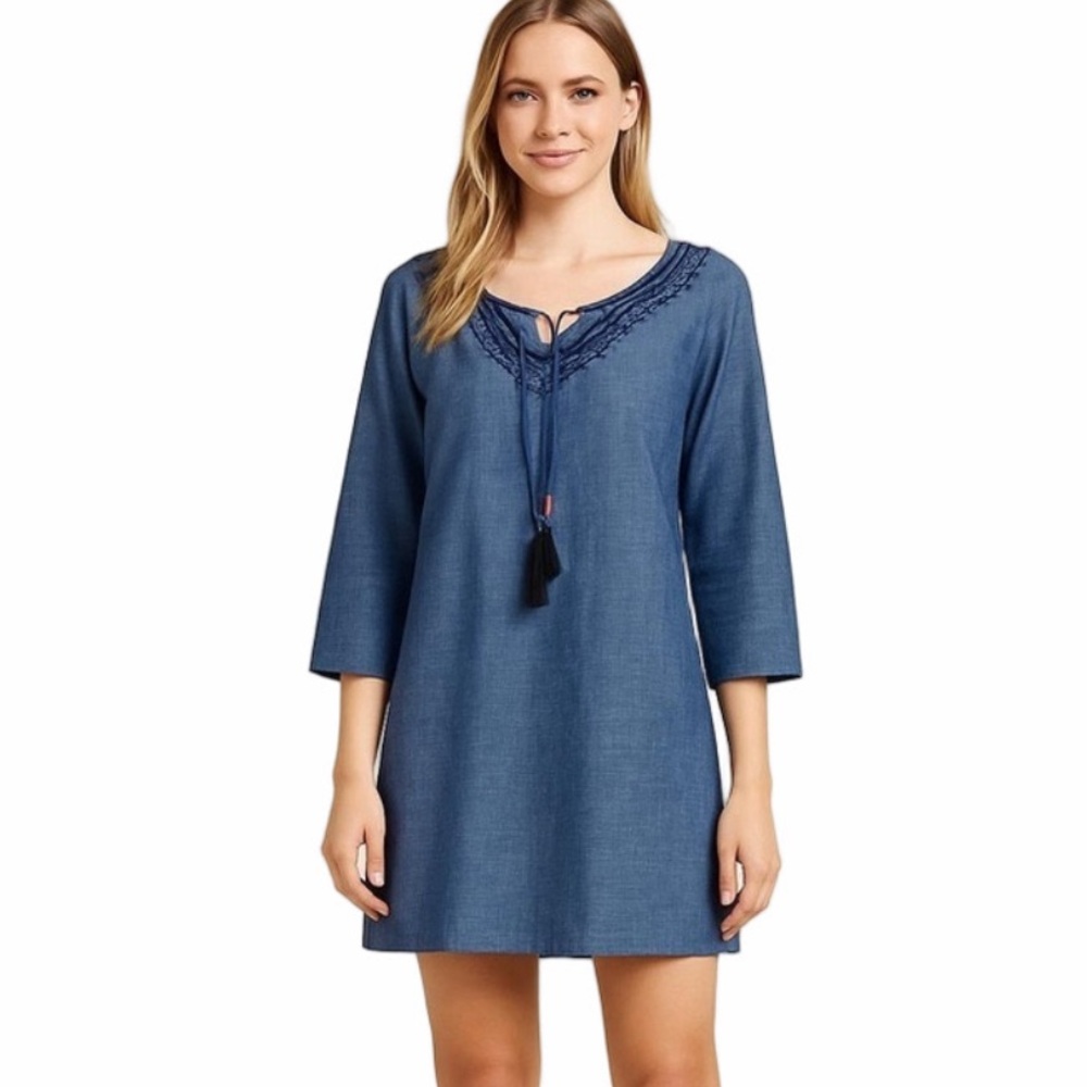 Hatley Chambray Organic Cotton Tunic Dress Size M